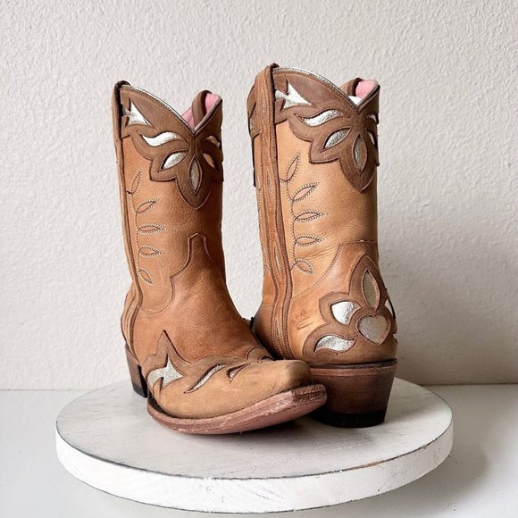 Junk Gypsy by Lane Boots Shoes - Junk Gypsy Lane Boots Dime Store Womens Western Bootie 7.5 Gold Brown Ankle Boot